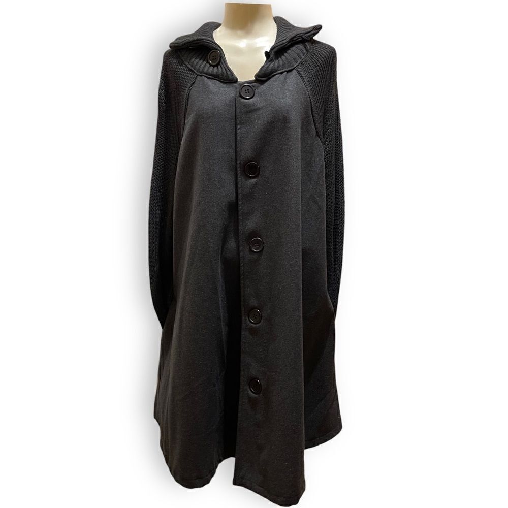 Yipon Yichu Yiponyichu A-Line Button Front Knit C… - image 6